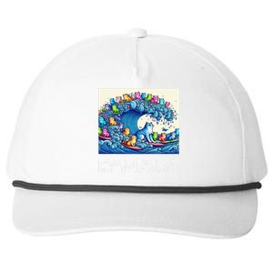 Blue Cats Wave For Kamala Harris Funny Snapback Five-Panel Rope Hat