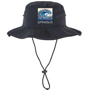 Blue Cats Wave For Kamala Harris Funny Legacy Cool Fit Booney Bucket Hat