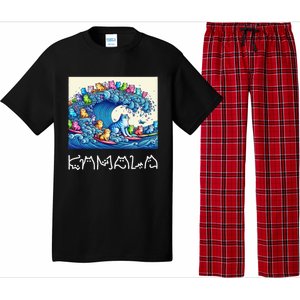 Blue Cats Wave For Kamala Harris Funny Pajama Set