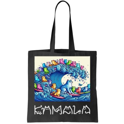 Blue Cats Wave For Kamala Harris Funny Tote Bag