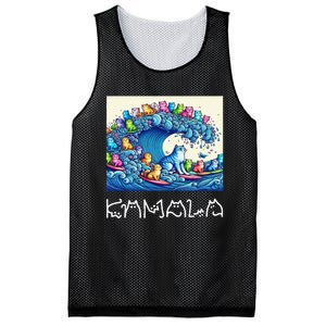 Blue Cats Wave For Kamala Harris Funny Mesh Reversible Basketball Jersey Tank