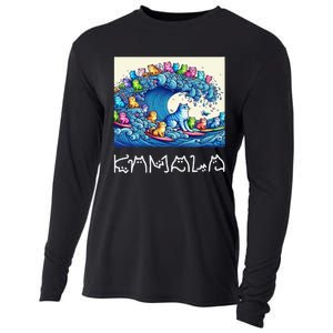 Blue Cats Wave For Kamala Harris Funny Cooling Performance Long Sleeve Crew