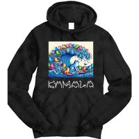 Blue Cats Wave For Kamala Harris Funny Tie Dye Hoodie