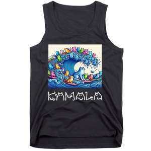 Blue Cats Wave For Kamala Harris Funny Tank Top