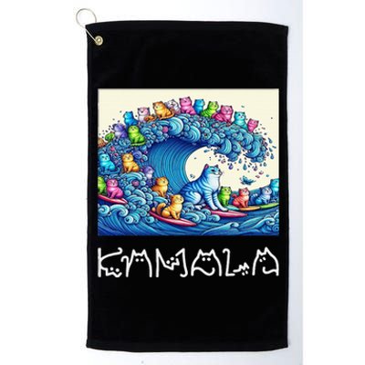 Blue Cats Wave For Kamala Harris Funny Platinum Collection Golf Towel