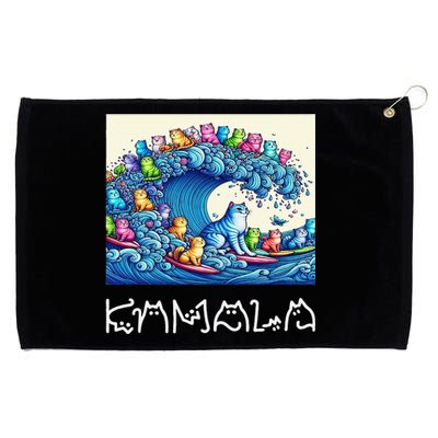 Blue Cats Wave For Kamala Harris Funny Grommeted Golf Towel