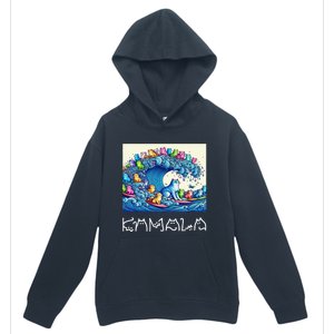 Blue Cats Wave For Kamala Harris Funny Urban Pullover Hoodie