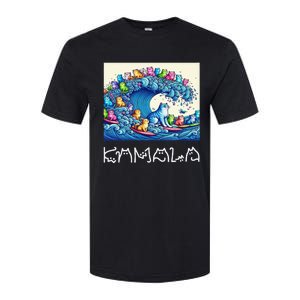 Blue Cats Wave For Kamala Harris Funny Softstyle CVC T-Shirt