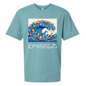 Blue Cats Wave For Kamala Harris Funny Sueded Cloud Jersey T-Shirt