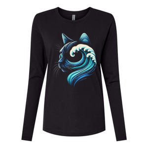 Blue Cats Wave For Kamala Funny Blue Wave Of Cat Ladies Gift Womens Cotton Relaxed Long Sleeve T-Shirt