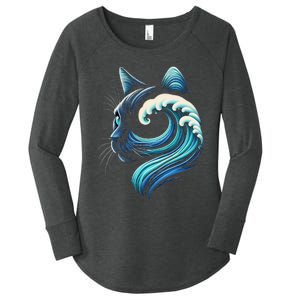 Blue Cats Wave For Kamala Funny Blue Wave Of Cat Ladies Gift Women's Perfect Tri Tunic Long Sleeve Shirt