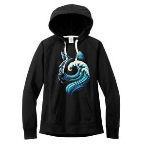 Blue Cats Wave For Kamala Funny Blue Wave Of Cat Ladies Gift Women's Fleece Hoodie