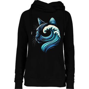 Blue Cats Wave For Kamala Funny Blue Wave Of Cat Ladies Gift Womens Funnel Neck Pullover Hood