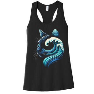 Blue Cats Wave For Kamala Funny Blue Wave Of Cat Ladies Gift Women's Racerback Tank