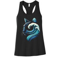 Blue Cats Wave For Kamala Funny Blue Wave Of Cat Ladies Gift Women's Racerback Tank