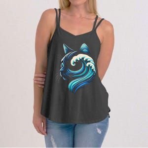 Blue Cats Wave For Kamala Funny Blue Wave Of Cat Ladies Gift Women's Strappy Tank