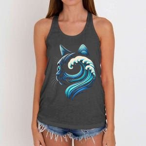 Blue Cats Wave For Kamala Funny Blue Wave Of Cat Ladies Gift Women's Knotted Racerback Tank