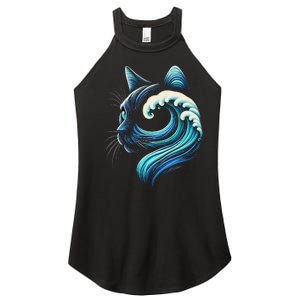 Blue Cats Wave For Kamala Funny Blue Wave Of Cat Ladies Gift Women's Perfect Tri Rocker Tank