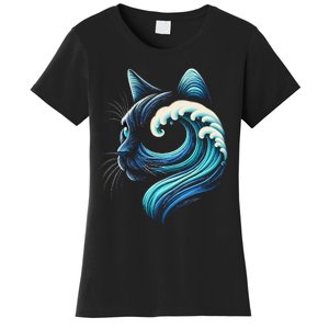 Blue Cats Wave For Kamala Funny Blue Wave Of Cat Ladies Gift Women's T-Shirt