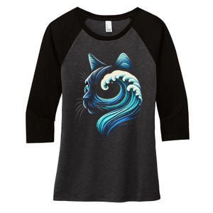 Blue Cats Wave For Kamala Funny Blue Wave Of Cat Ladies Gift Women's Tri-Blend 3/4-Sleeve Raglan Shirt