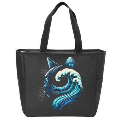 Blue Cats Wave For Kamala Funny Blue Wave Of Cat Ladies Gift Zip Tote Bag