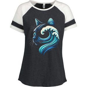 Blue Cats Wave For Kamala Funny Blue Wave Of Cat Ladies Gift Enza Ladies Jersey Colorblock Tee