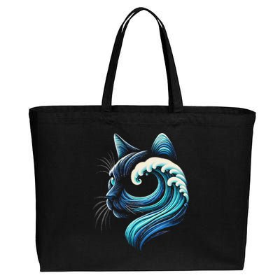 Blue Cats Wave For Kamala Funny Blue Wave Of Cat Ladies Gift Cotton Canvas Jumbo Tote