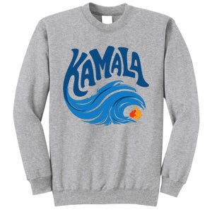 Blue Cat Wave For Kamala Harris Trump Tall Sweatshirt