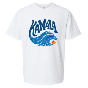 Blue Cat Wave For Kamala Harris Trump Sueded Cloud Jersey T-Shirt