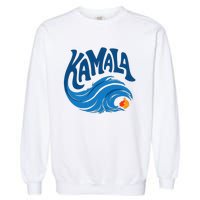 Blue Cat Wave For Kamala Harris Trump Garment-Dyed Sweatshirt