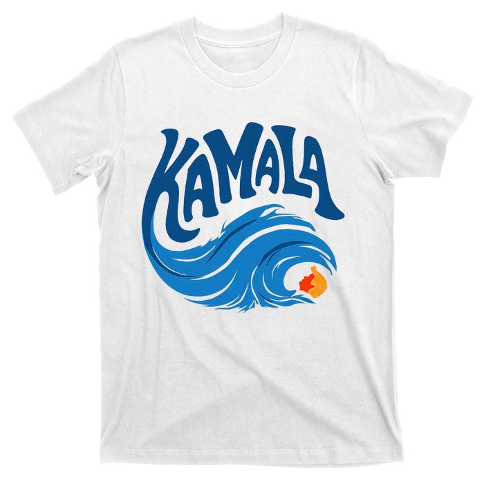 Blue Cat Wave For Kamala Harris Trump T-Shirt