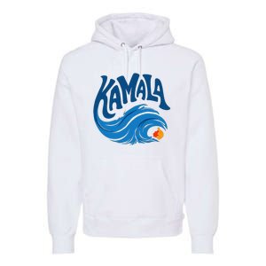 Blue Cat Wave For Kamala Harris Trump Premium Hoodie