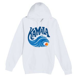 Blue Cat Wave For Kamala Harris Trump Premium Pullover Hoodie