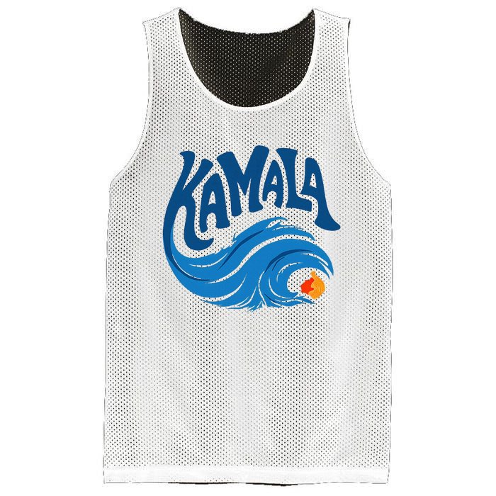 Blue Cat Wave For Kamala Harris Trump Mesh Reversible Basketball Jersey Tank