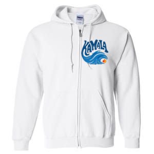 Blue Cat Wave For Kamala Harris Trump Full Zip Hoodie