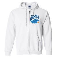 Blue Cat Wave For Kamala Harris Trump Full Zip Hoodie