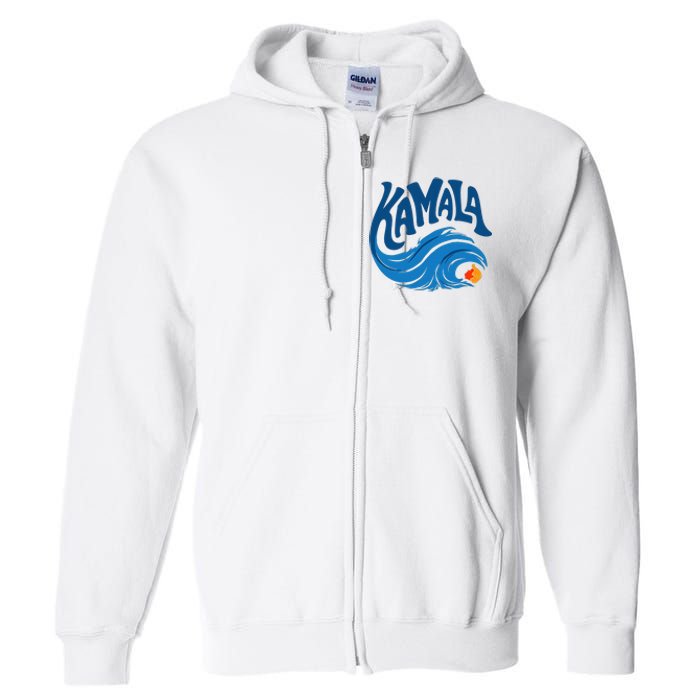 Blue Cat Wave For Kamala Harris Trump Full Zip Hoodie