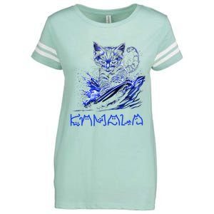 Blue Cats Wave For Kamala Funny Kamala Harris Cat Ladies Enza Ladies Jersey Football T-Shirt