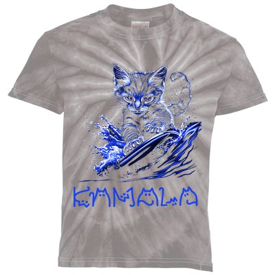 Blue Cats Wave For Kamala Funny Kamala Harris Cat Ladies Kids Tie-Dye T-Shirt