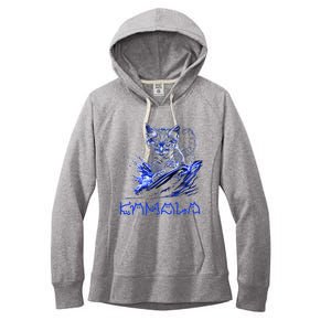 Blue Cats Wave For Kamala Funny Kamala Harris Cat Ladies Women's Fleece Hoodie