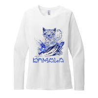 Blue Cats Wave For Kamala Funny Kamala Harris Cat Ladies Womens CVC Long Sleeve Shirt