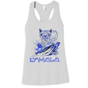 Blue Cats Wave For Kamala Funny Kamala Harris Cat Ladies Women's Racerback Tank