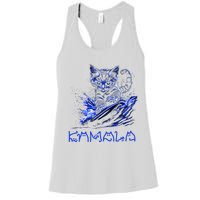 Blue Cats Wave For Kamala Funny Kamala Harris Cat Ladies Women's Racerback Tank