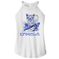 Blue Cats Wave For Kamala Funny Kamala Harris Cat Ladies Women's Perfect Tri Rocker Tank