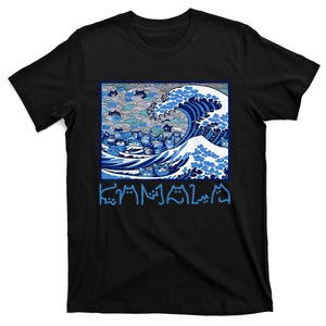 Blue Cats Wave Childless Cat Lady For Kama 2024 T-Shirt