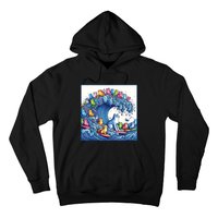 Blue Cats Wave For Kamala Funny Cat Lady Hoodie