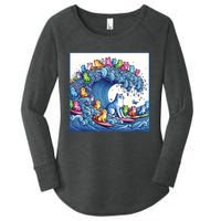 Blue Cats Wave For Kamala Funny Cat Lady Women's Perfect Tri Tunic Long Sleeve Shirt