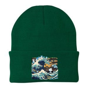 Blue Cats Wave For Kamala Funny Cat Lady President Knit Cap Winter Beanie