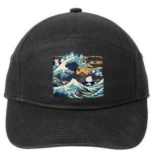 Blue Cats Wave For Kamala Funny Cat Lady President 7-Panel Snapback Hat