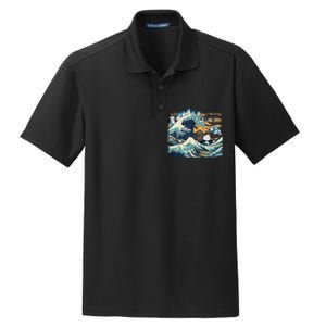 Blue Cats Wave For Kamala Funny Cat Lady President Dry Zone Grid Polo